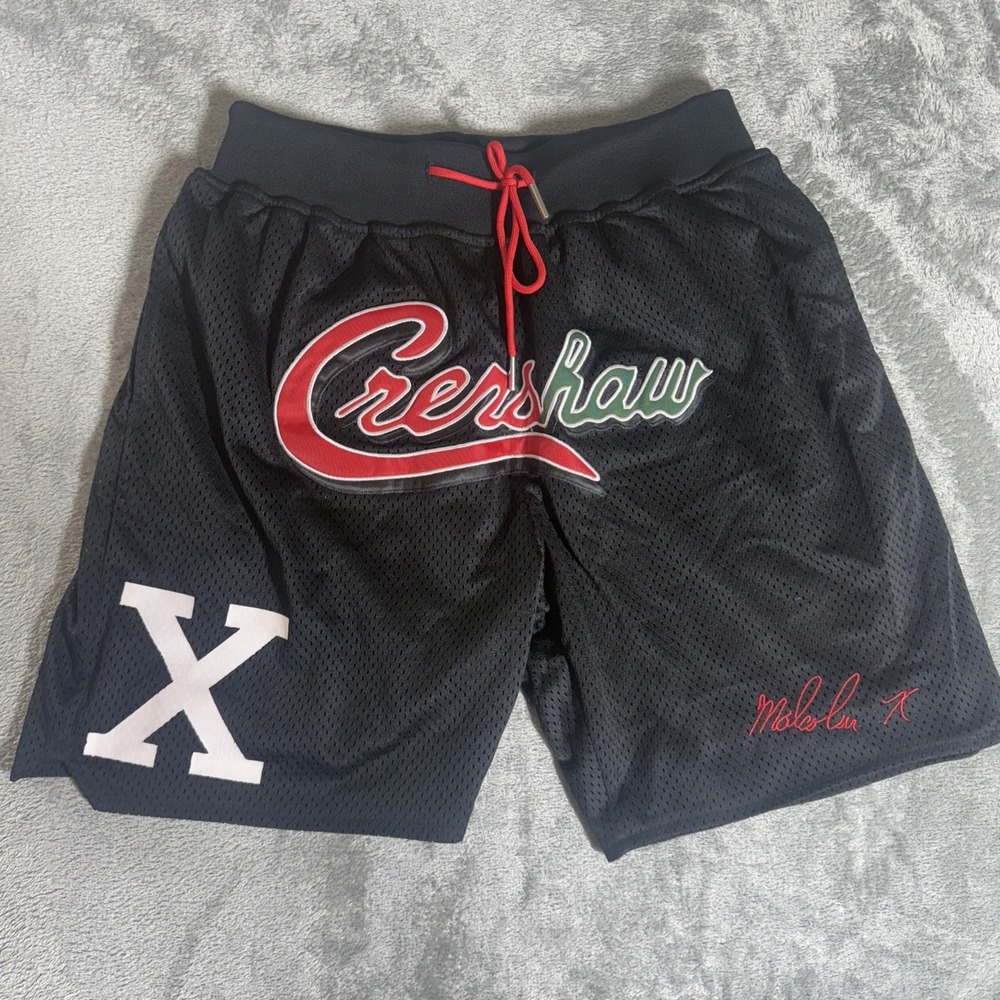 Nipsey Hussle Malcolm X Headgear Classic Sz S Cershaw Satin Basketball Shorts